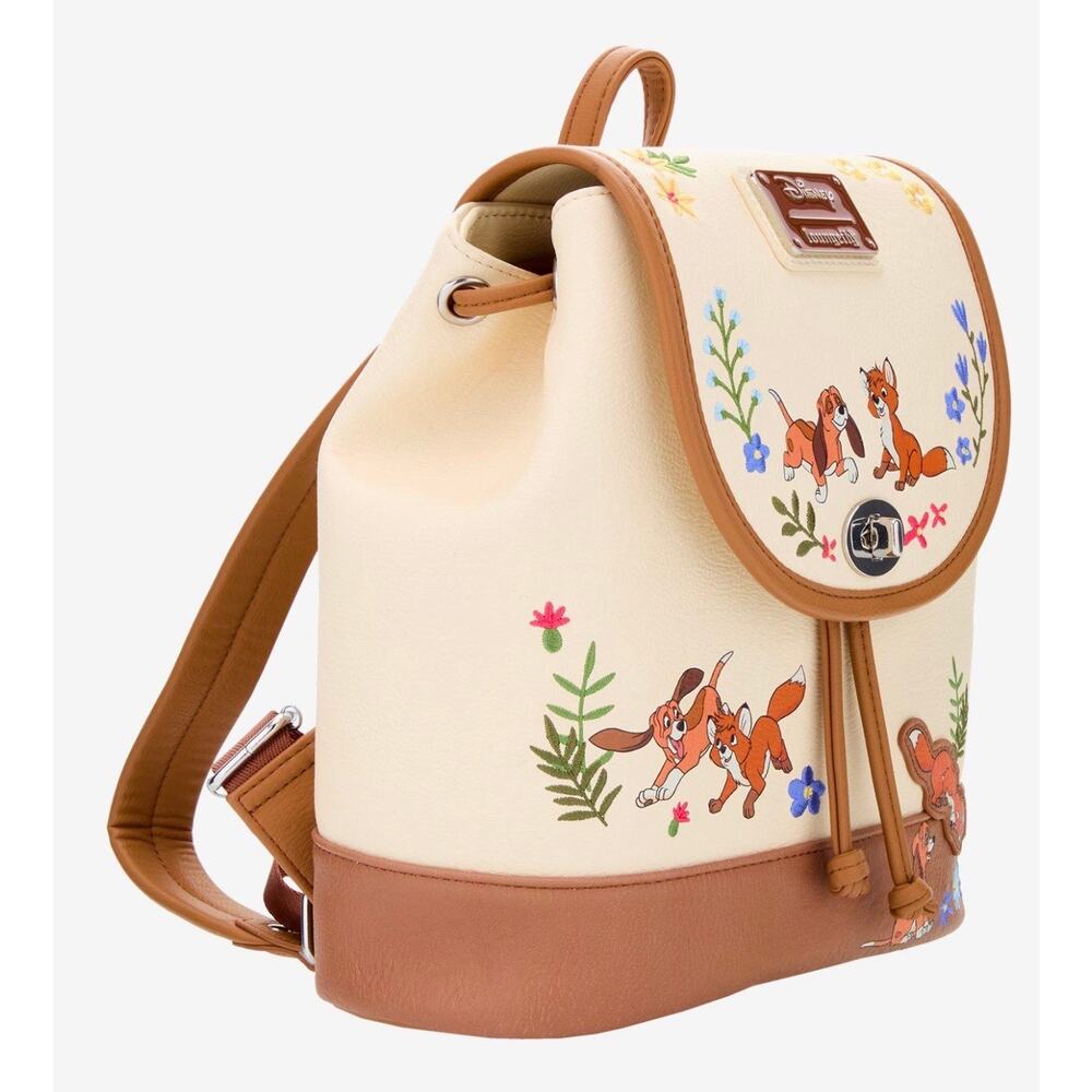 Loungefly Disney The Fox and the Hound Floral Mini Backpack NWT - Picture 2 of 4